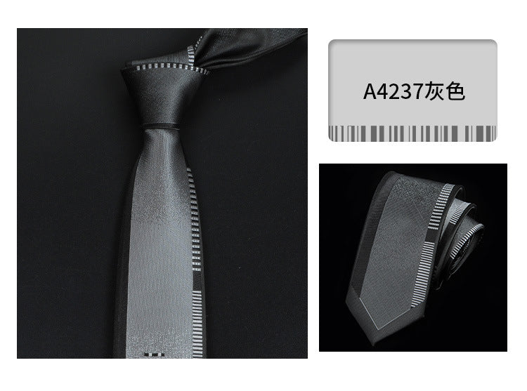 Casual Tie Men's Korean-style Narrow 6cm Black Red Positioning Stripe Men's Business Dress Professional Small Tie