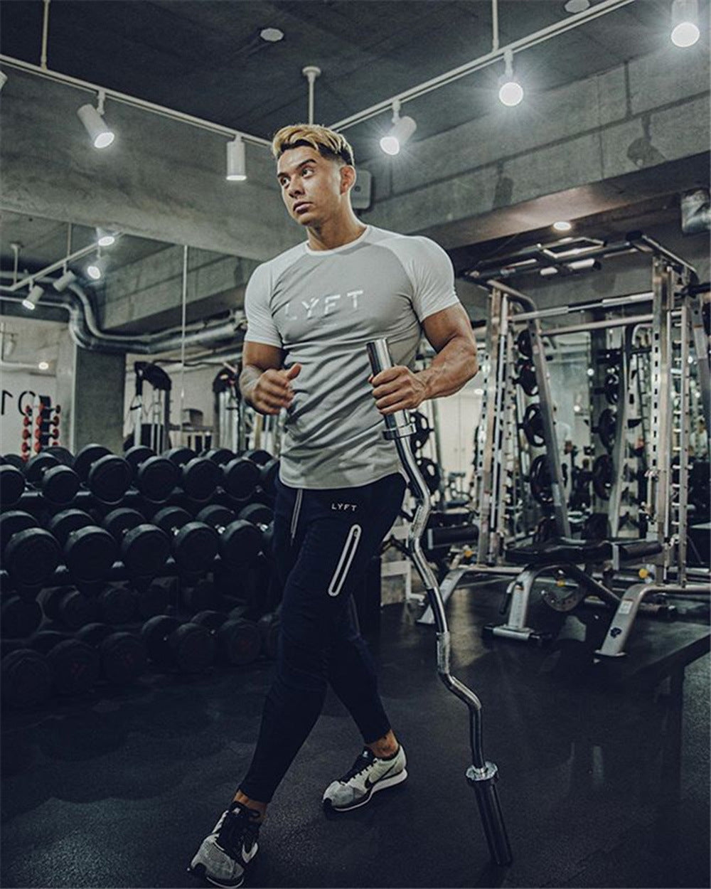 2019 Men's Sports Pants Men's Slim-Fit Elastic Invisible Zipper Casual Pants Stretch Cotton Foot-Retaining Pants Men's