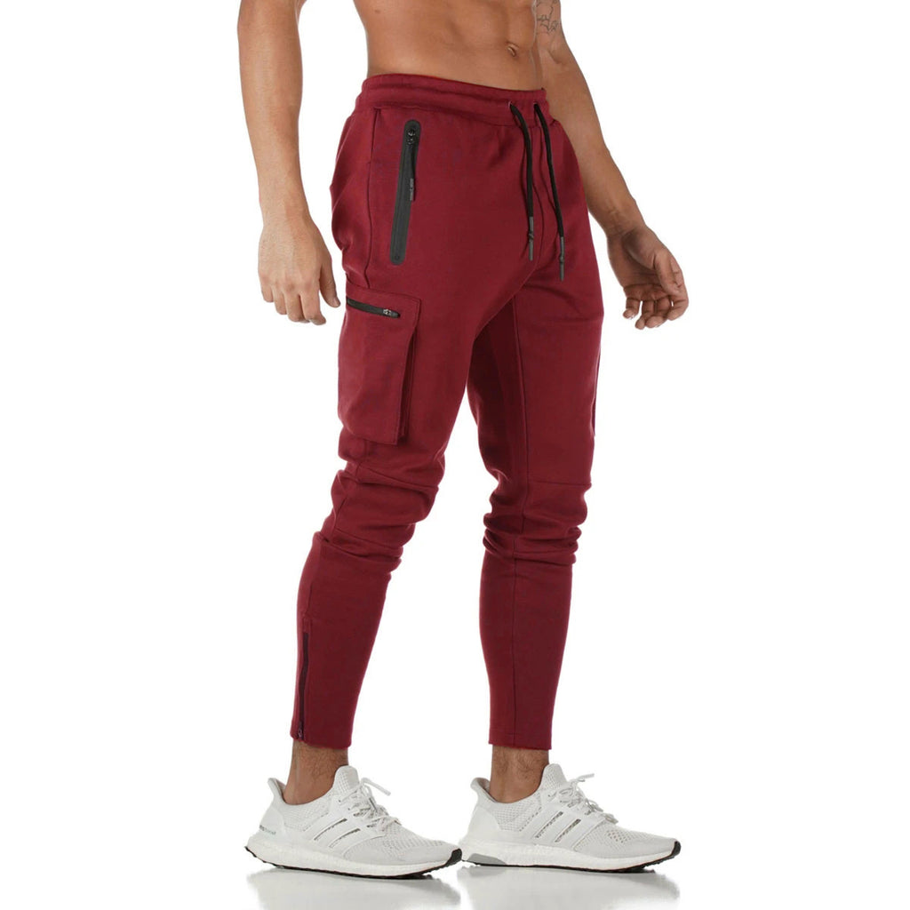 Cross-Border Men's Casual Versatile Sports Overalls Cotton Running Fitness Camouflage Trousers Zipper Decorative Trousers