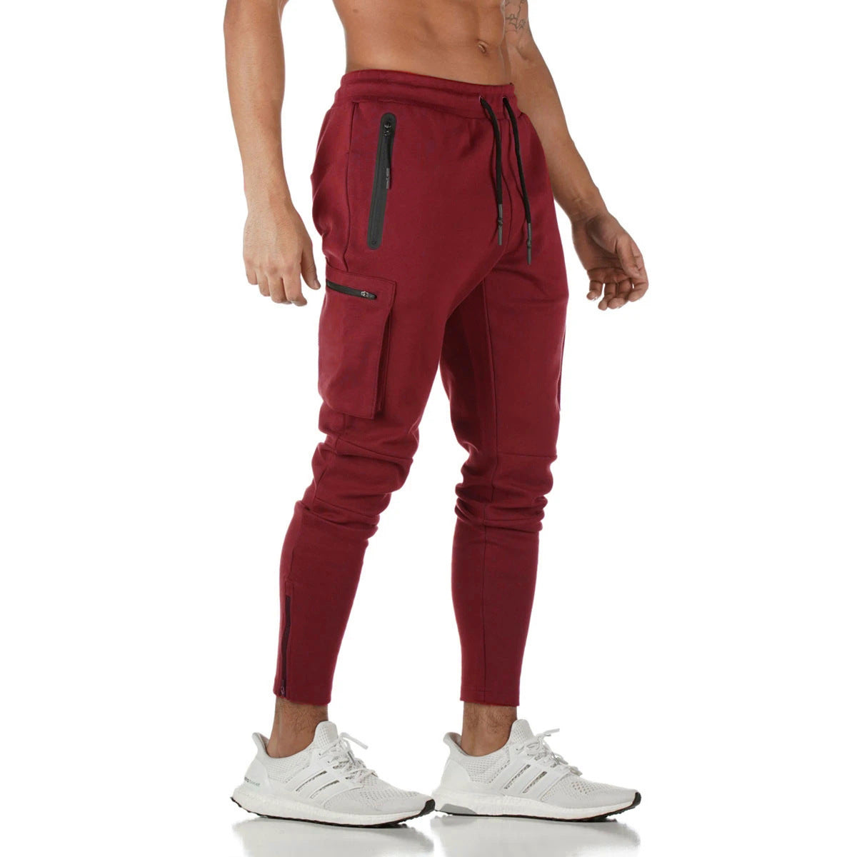Cross-Border Men's Casual Versatile Sports Overalls Cotton Running Fitness Camouflage Trousers Zipper Decorative Trousers