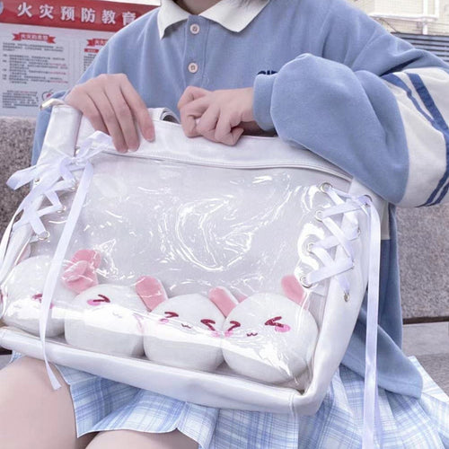 Cute Pink Shoulder Bag with Plush Toys