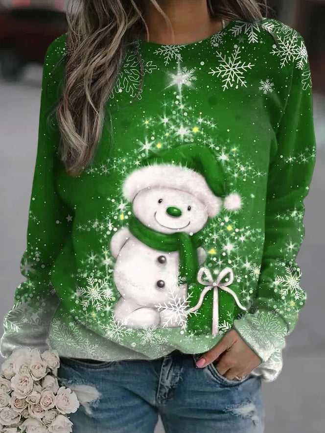 Printed Women's Long-sleeved Round Neck Sweater
