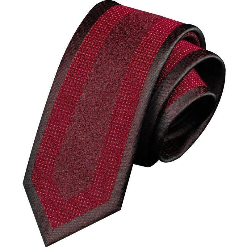 Casual Tie Men's Korean-style Narrow 6cm Black Red Positioning Stripe Men's Business Dress Professional Small Tie