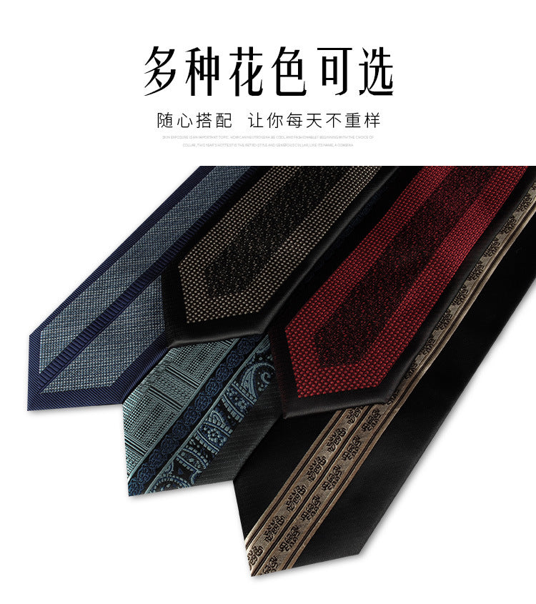Casual Tie Men's Korean-style Narrow 6cm Black Red Positioning Stripe Men's Business Dress Professional Small Tie