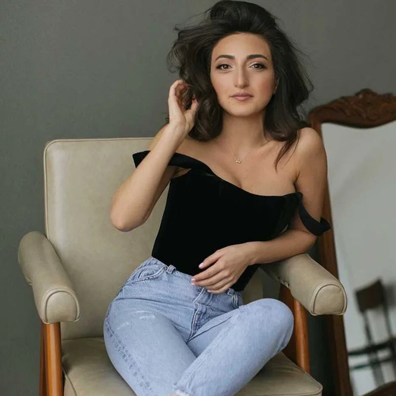 Wholesale New European American Women's Summer Fishbone Waist Cinching Tube Top Vest Satin Breathable Front Short