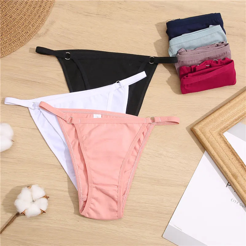 New Women's Cotton Briefs Sexy Low Waist Underwear M-2XL Female Underpant Soft Woman Sexy Panty Plus Size Lingerie