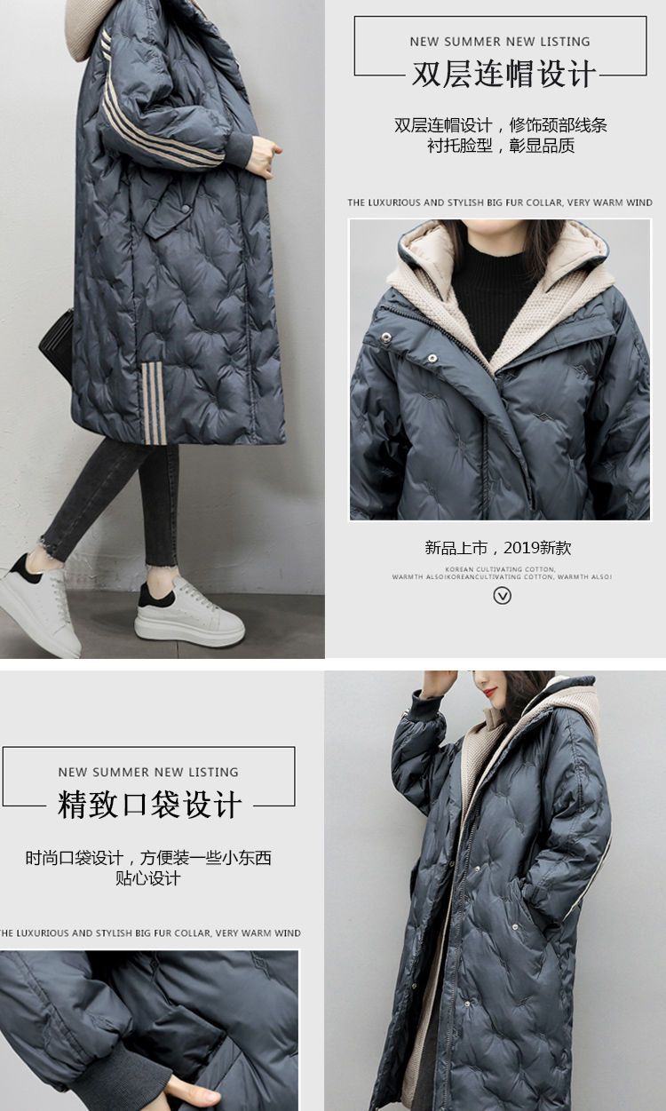 Down Cotton Outwear Women's Mid-Length 2024 Winter New Korean Style Loose Fashionable Thickeneded Casual Women's Jacket