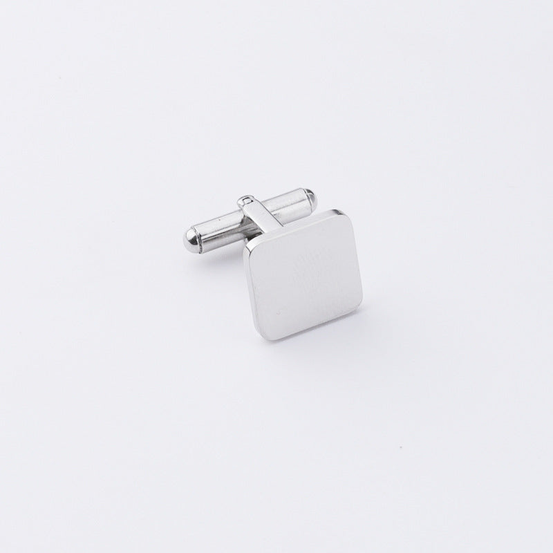 European and American Hot-Selling French-Style Stainless Steel Suit Cufflinks DIY Square Customizable Engraving Cufflinks Jewelry Accessories