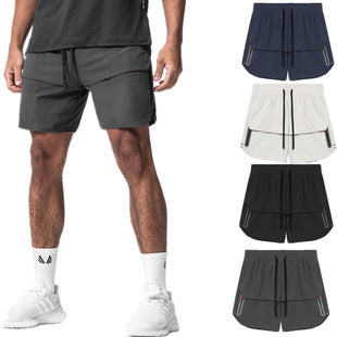 Cross-Border Men's Casual Versatile Sports Overalls Cotton Running Fitness Camouflage Trousers Zipper Decorative Trousers