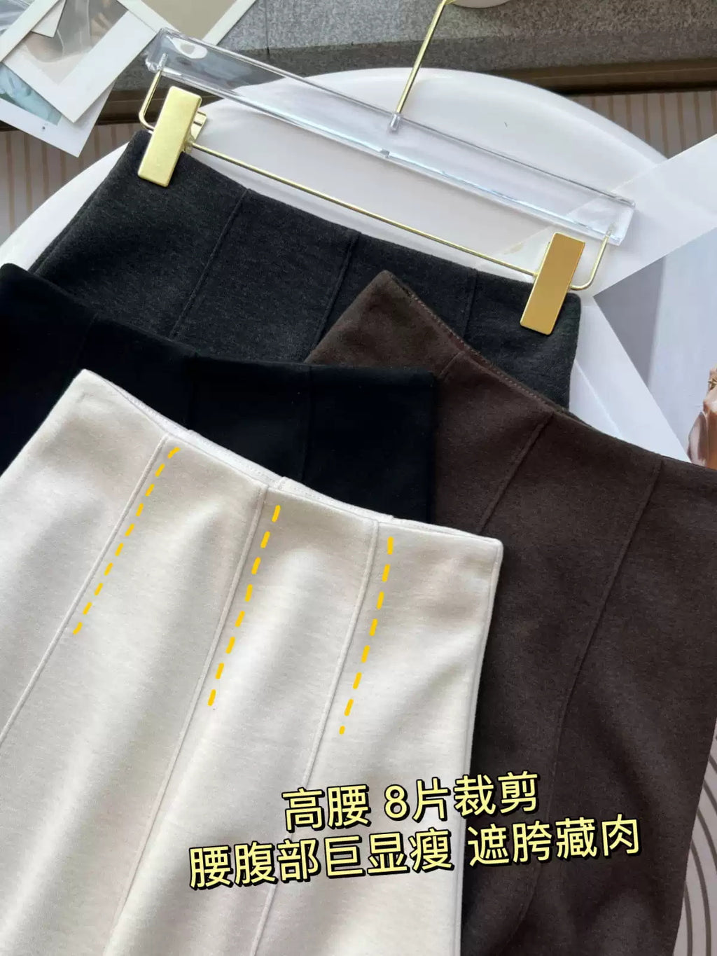 fleece-lined Thickened Acetic Acid Wool Skirt Women's Autumn and Winter High Waist All-match Mid-length A- line Umbrella Skirt Slimming