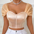 Cross-border Explosions Pure Desire High-end Sense Waistcoat Small Vest Sexy Style Color Ding French One-character Shoulder Beautiful Back Sling Tube Top