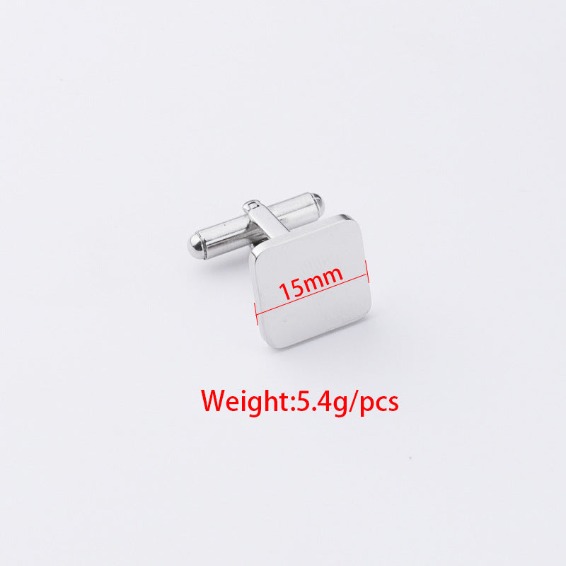 European and American Hot-Selling French-Style Stainless Steel Suit Cufflinks DIY Square Customizable Engraving Cufflinks Jewelry Accessories