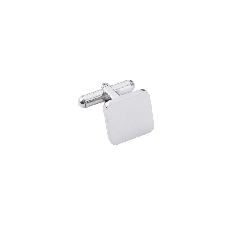 European and American Hot-Selling French-Style Stainless Steel Suit Cufflinks DIY Square Customizable Engraving Cufflinks Jewelry Accessories