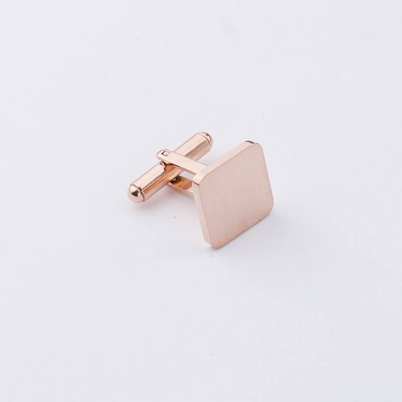 European and American Hot-Selling French-Style Stainless Steel Suit Cufflinks DIY Square Customizable Engraving Cufflinks Jewelry Accessories
