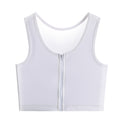 Front Zipper Belted Les Super Flat Big Chest Show Small Handsome T Shaping Chest Shrinkable Breast Wrap Shrinkable Underwear Female COS Student