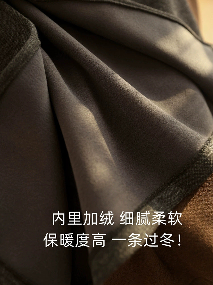 Acetate Cashmere Skirt Women's Mid-Length High-End Elegant High-Waist Slimming Rear Split Wool Straight Skirt Autumn and Winter New