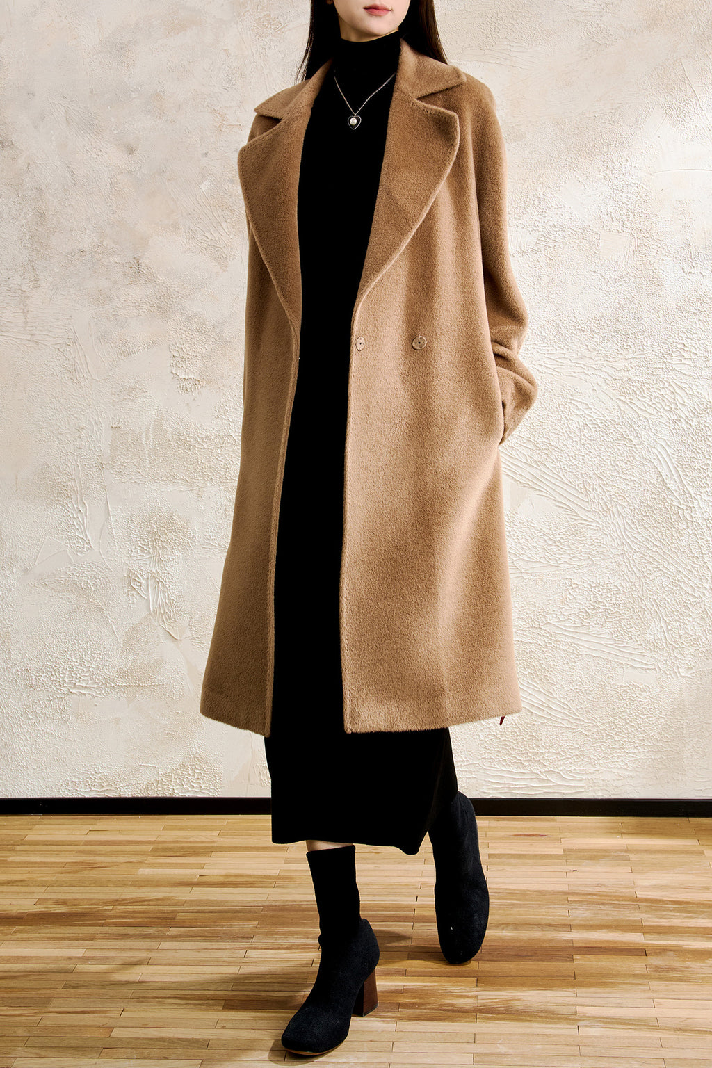 Acetate Cashmere Skirt Women's Mid-Length High-End Elegant High-Waist Slimming Rear Split Wool Straight Skirt Autumn and Winter New