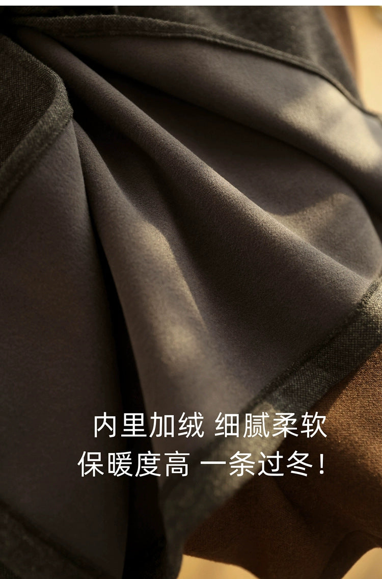 Acetate Cashmere Skirt Women's Mid-Length High-End Elegant High-Waist Slimming Rear Split Wool Straight Skirt Autumn and Winter New