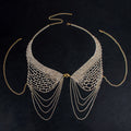 Cross-border Hot Diamond Angel Wings Body Chain European and American Fashion Heavy Industry Shiny Full Diamond Catwalk Tassel Chest Chain for Women