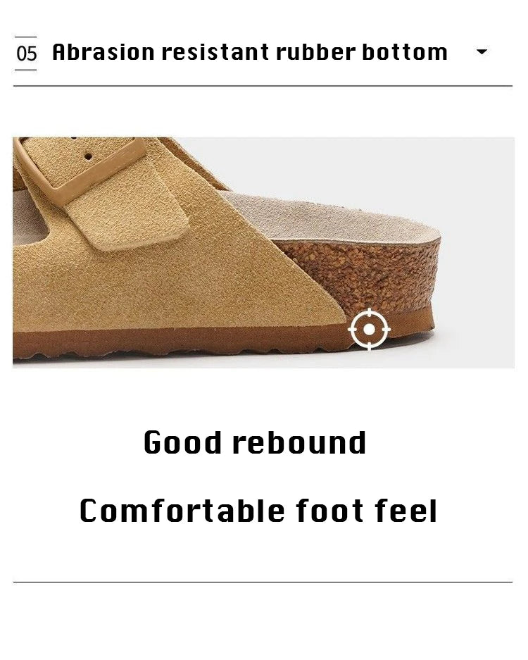 Fashion Men Clogs Shoes Outdoor Classic Cork Slide With Arch Support Beach Sandals Cork Suede Mules Slippers For Women
