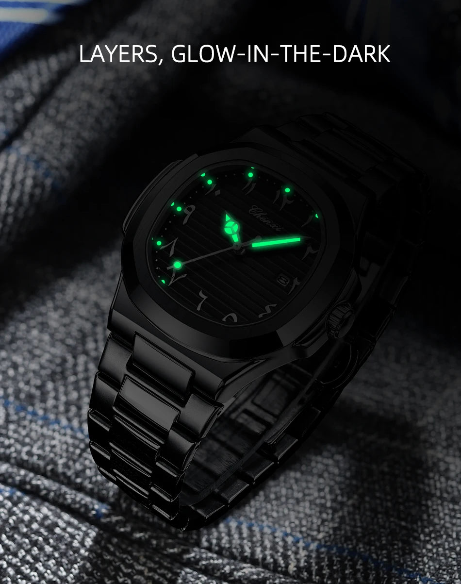 CHENXI NEW Fashion Creative Men's Quartz Watches Luminous Waterproof Date High-end Business Stainless Steel Strap Men's Watch