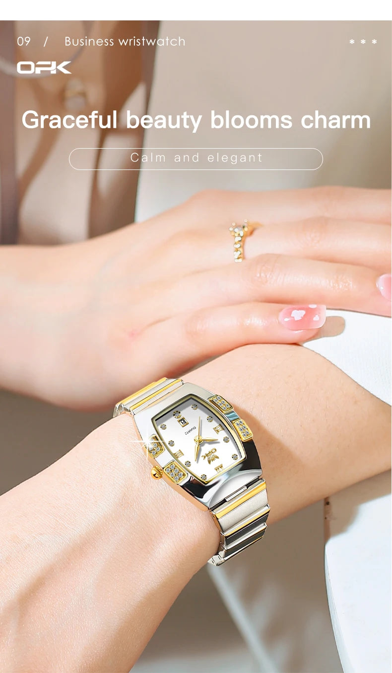 OPK 8169 Women's Watches Luxury  Original Wristwatch for Girl Waterproof  Fashionable Zircon Scale Date Relogios Masculino