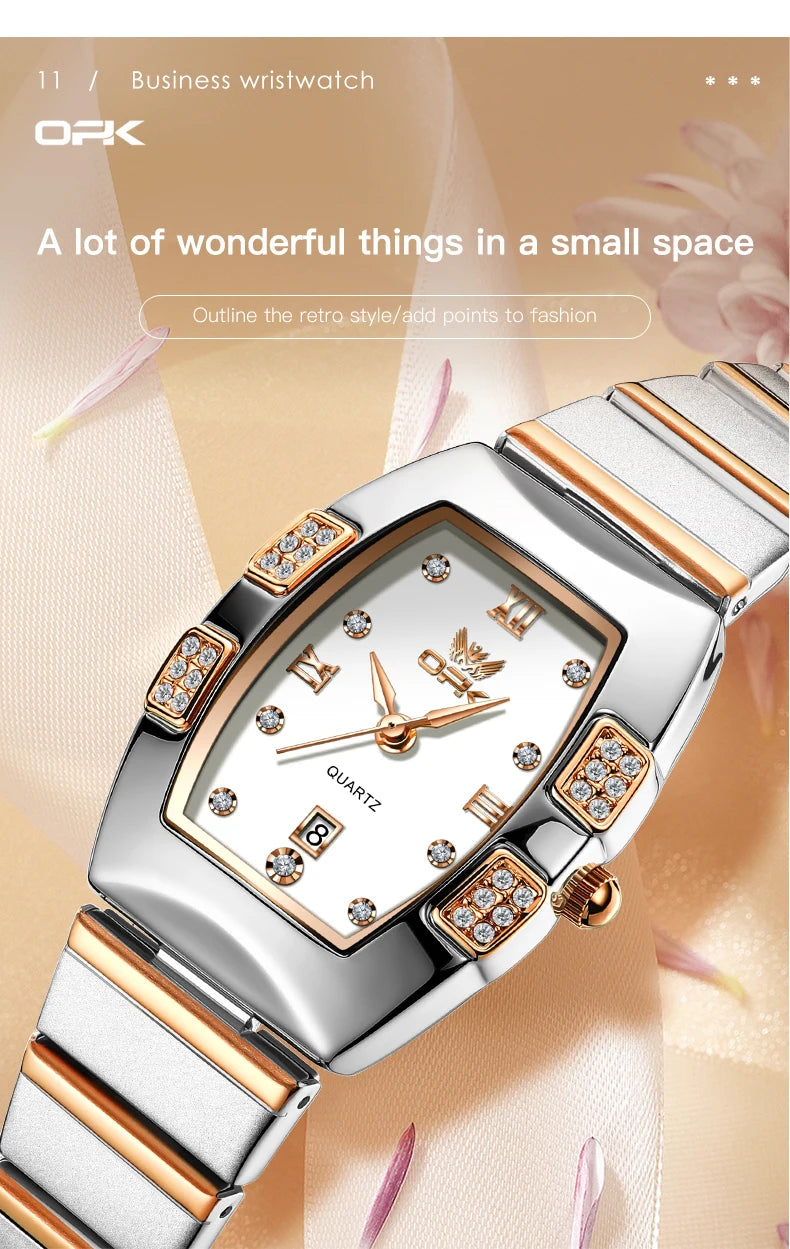 OPK 8169 Women's Watches Luxury  Original Wristwatch for Girl Waterproof  Fashionable Zircon Scale Date Relogios Masculino