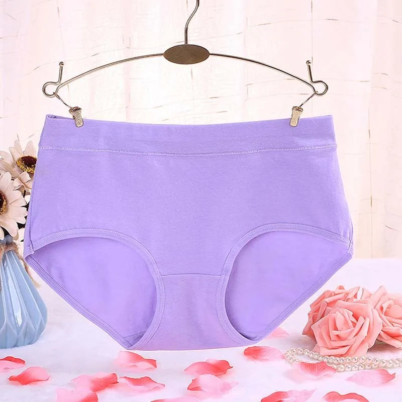 3Pcs/Lot Women's Underwear Cotton Panties For Female Plus Size Briefs Girls Sexy Lingeries Ladies Pantys Solid Color Underpants