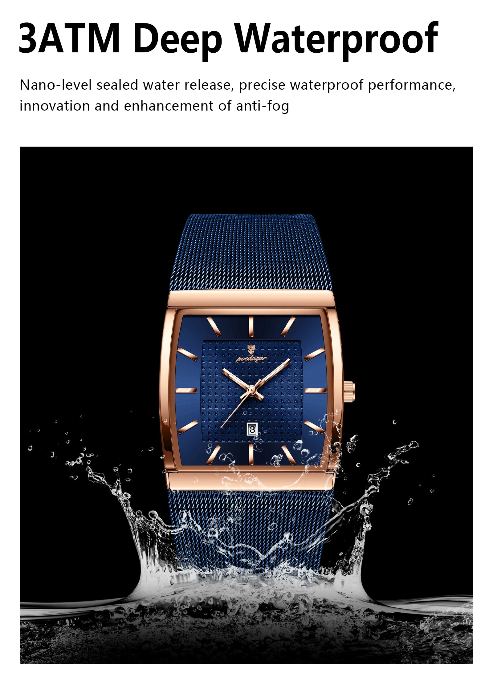 POEDAGAR Luxury Men Watch Stainless Steel Mesh Waterproof Luminous Date Man Wristwatch Fashion Casual Quartz Men's Watches Reloj
