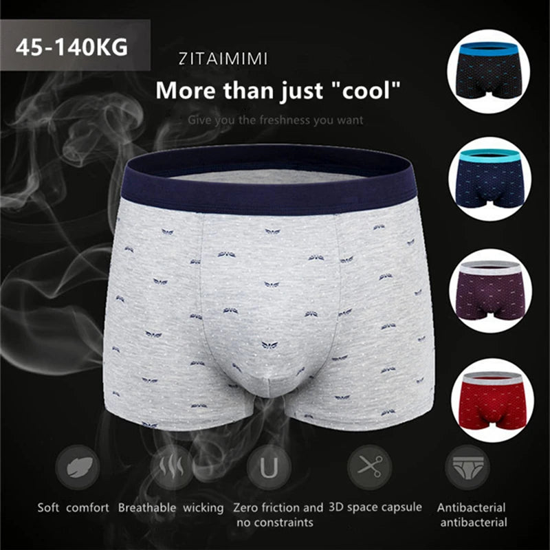 Plus Size Men's 160kg Seamless Panties Cotton Underpants Men Underwear Pure Cotton Boxer Briefs Man Intimate Boxers Mens Brand