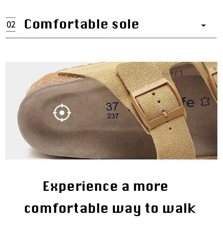 Fashion Men Clogs Shoes Outdoor Classic Cork Slide With Arch Support Beach Sandals Cork Suede Mules Slippers For Women