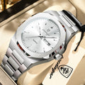 POEDAGAR Brand Fashion Male Watch Waterproof Luminous Stainless Steel Watches For Men Date Week Quartz Casual Men's Clock Reloj