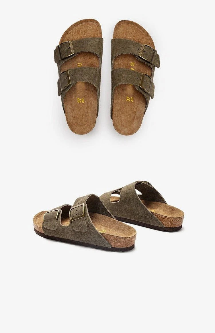 Fashion Men Clogs Shoes Outdoor Classic Cork Slide With Arch Support Beach Sandals Cork Suede Mules Slippers For Women