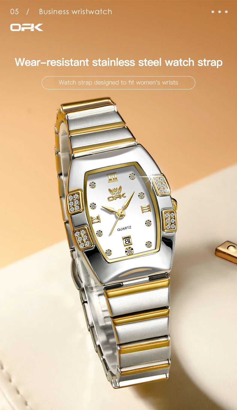 OPK 8169 Women's Watches Luxury  Original Wristwatch for Girl Waterproof  Fashionable Zircon Scale Date Relogios Masculino