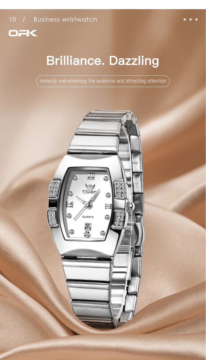 OPK 8169 Women's Watches Luxury  Original Wristwatch for Girl Waterproof  Fashionable Zircon Scale Date Relogios Masculino