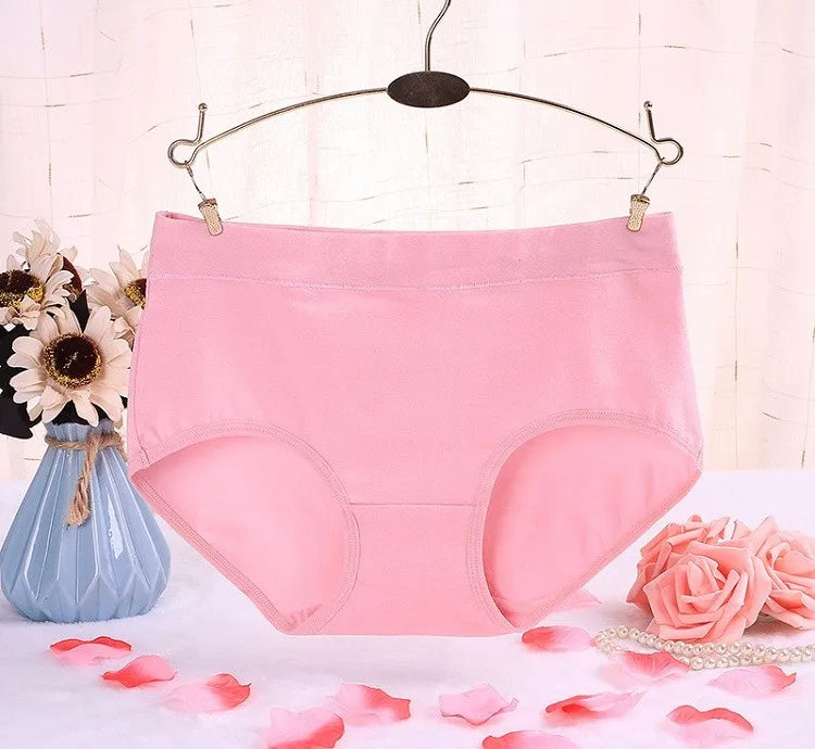 3Pcs/Lot Women's Underwear Cotton Panties For Female Plus Size Briefs Girls Sexy Lingeries Ladies Pantys Solid Color Underpants