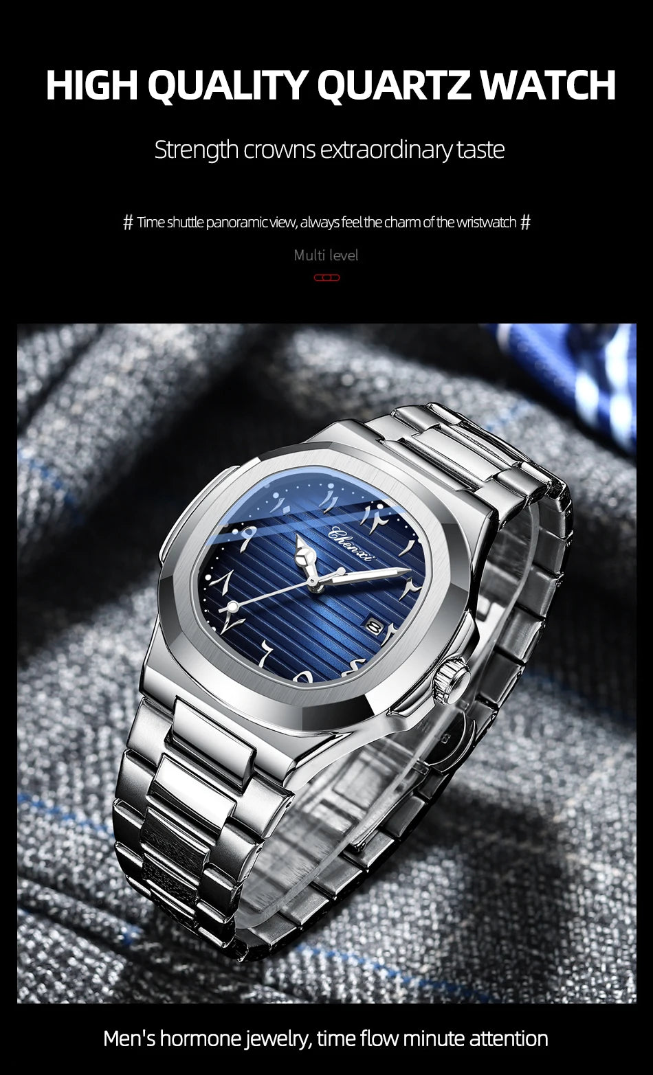 CHENXI NEW Fashion Creative Men's Quartz Watches Luminous Waterproof Date High-end Business Stainless Steel Strap Men's Watch