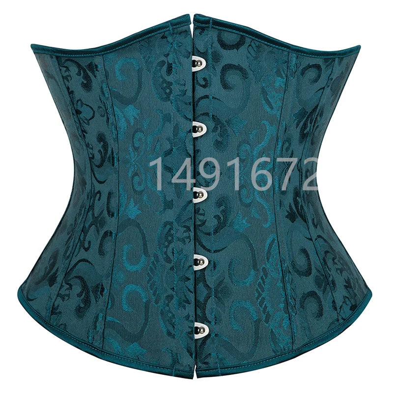 Sapubonva Black Corset Underbust Top Plus Size Satin Waist Cincher Sexy Gothic Workout Corsets Lingerie Korsett Women White Red