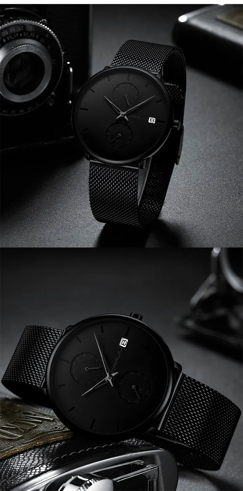 Men Watches Luxury Brand Date Calendar Watches Men Stainless Steel Mesh Watch For Mens Casual Quartz Watch Relogio Masculino Hot
