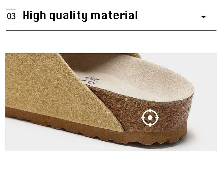 Fashion Men Clogs Shoes Outdoor Classic Cork Slide With Arch Support Beach Sandals Cork Suede Mules Slippers For Women