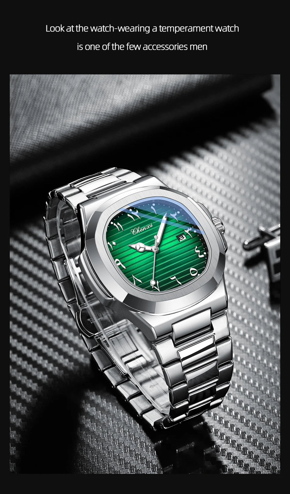 CHENXI NEW Fashion Creative Men's Quartz Watches Luminous Waterproof Date High-end Business Stainless Steel Strap Men's Watch