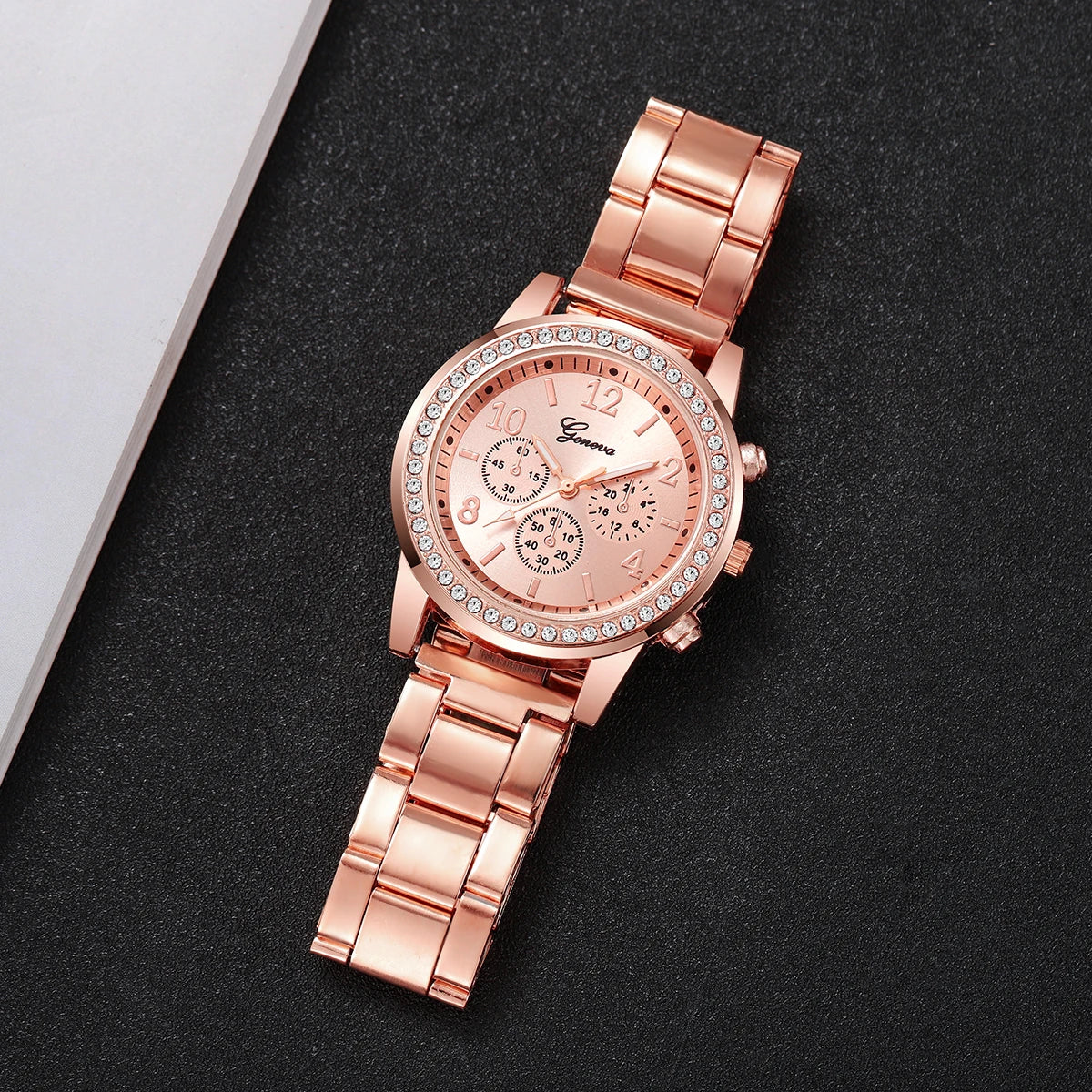 Fashion Rhinestone Women Watches Ladies Alloy Band Arabic Dial Analog Quartz Wrist Watches（Without Box）