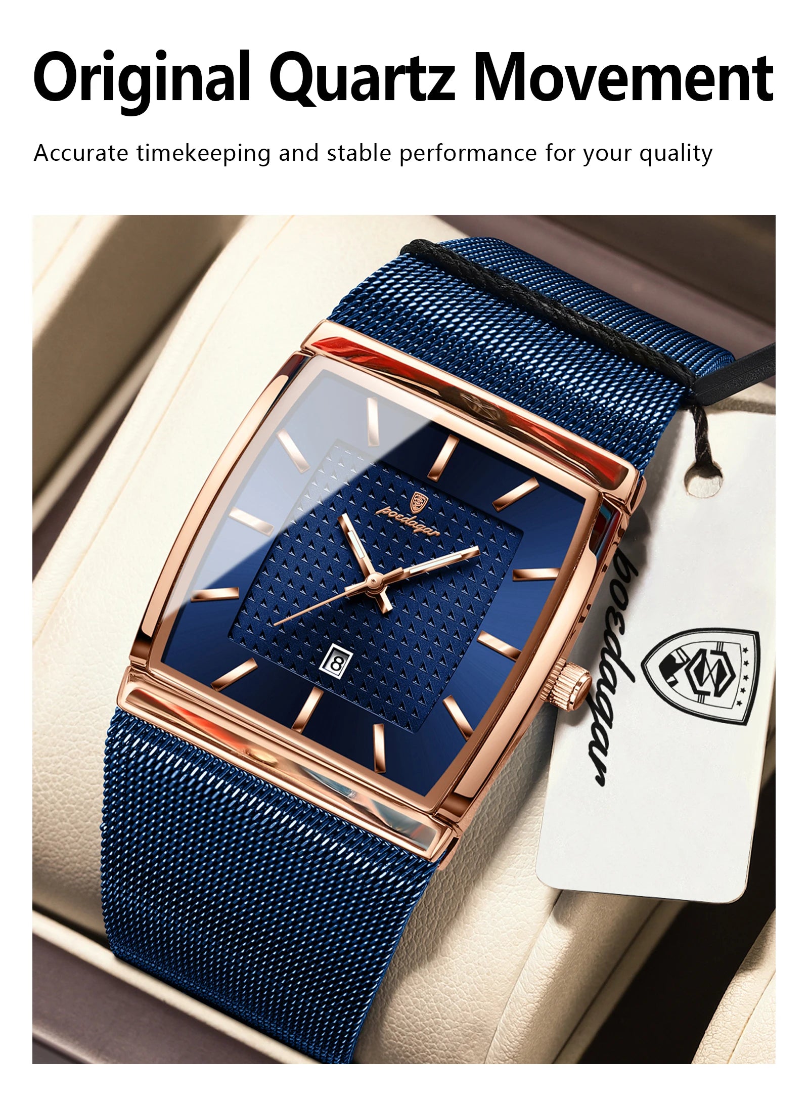 POEDAGAR Luxury Men Watch Stainless Steel Mesh Waterproof Luminous Date Man Wristwatch Fashion Casual Quartz Men's Watches Reloj