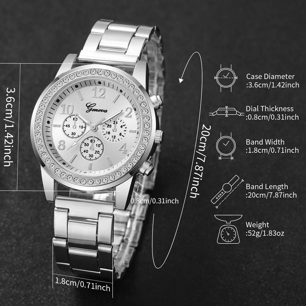 Fashion Rhinestone Women Watches Ladies Alloy Band Arabic Dial Analog Quartz Wrist Watches（Without Box）