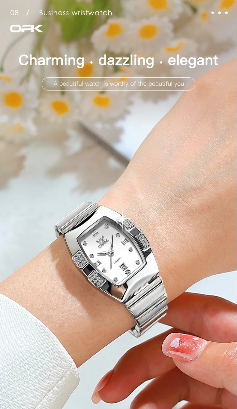 OPK 8169 Women's Watches Luxury  Original Wristwatch for Girl Waterproof  Fashionable Zircon Scale Date Relogios Masculino