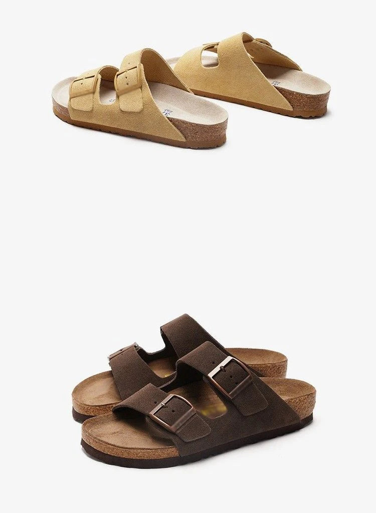 Fashion Men Clogs Shoes Outdoor Classic Cork Slide With Arch Support Beach Sandals Cork Suede Mules Slippers For Women