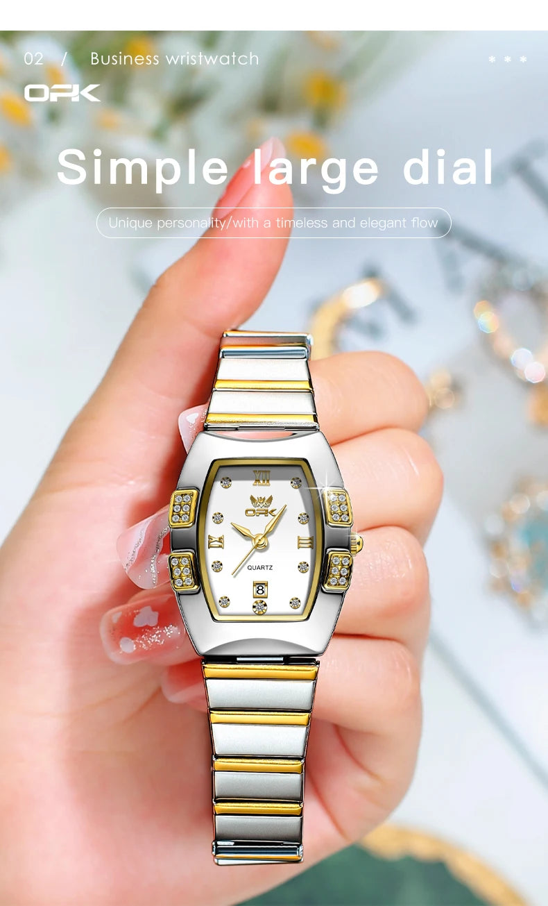 OPK 8169 Women's Watches Luxury  Original Wristwatch for Girl Waterproof  Fashionable Zircon Scale Date Relogios Masculino
