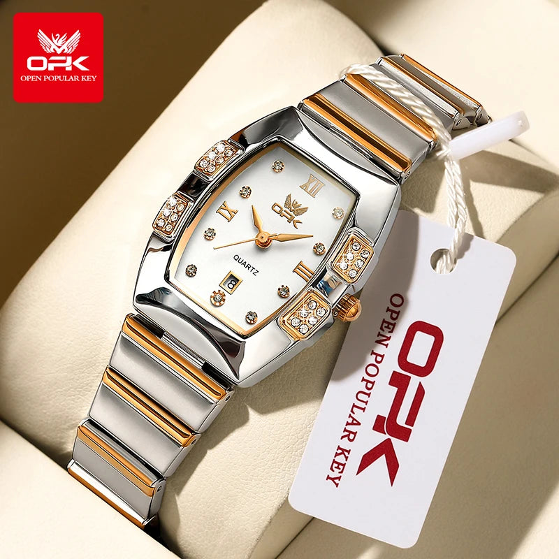 OPK 8169 Women's Watches Luxury  Original Wristwatch for Girl Waterproof  Fashionable Zircon Scale Date Relogios Masculino