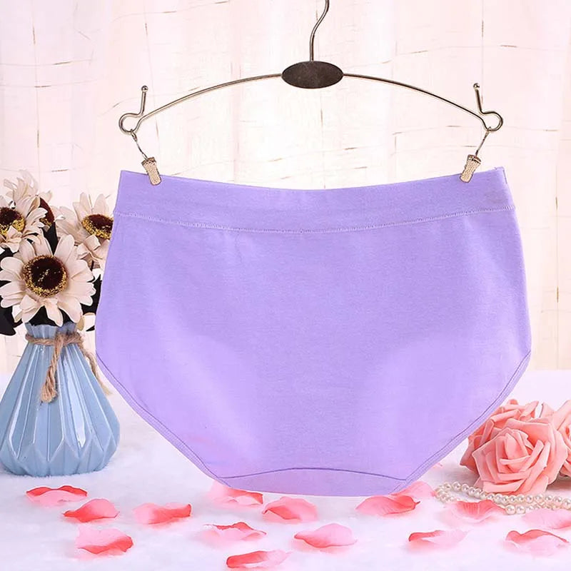 3Pcs/Lot Women's Underwear Cotton Panties For Female Plus Size Briefs Girls Sexy Lingeries Ladies Pantys Solid Color Underpants