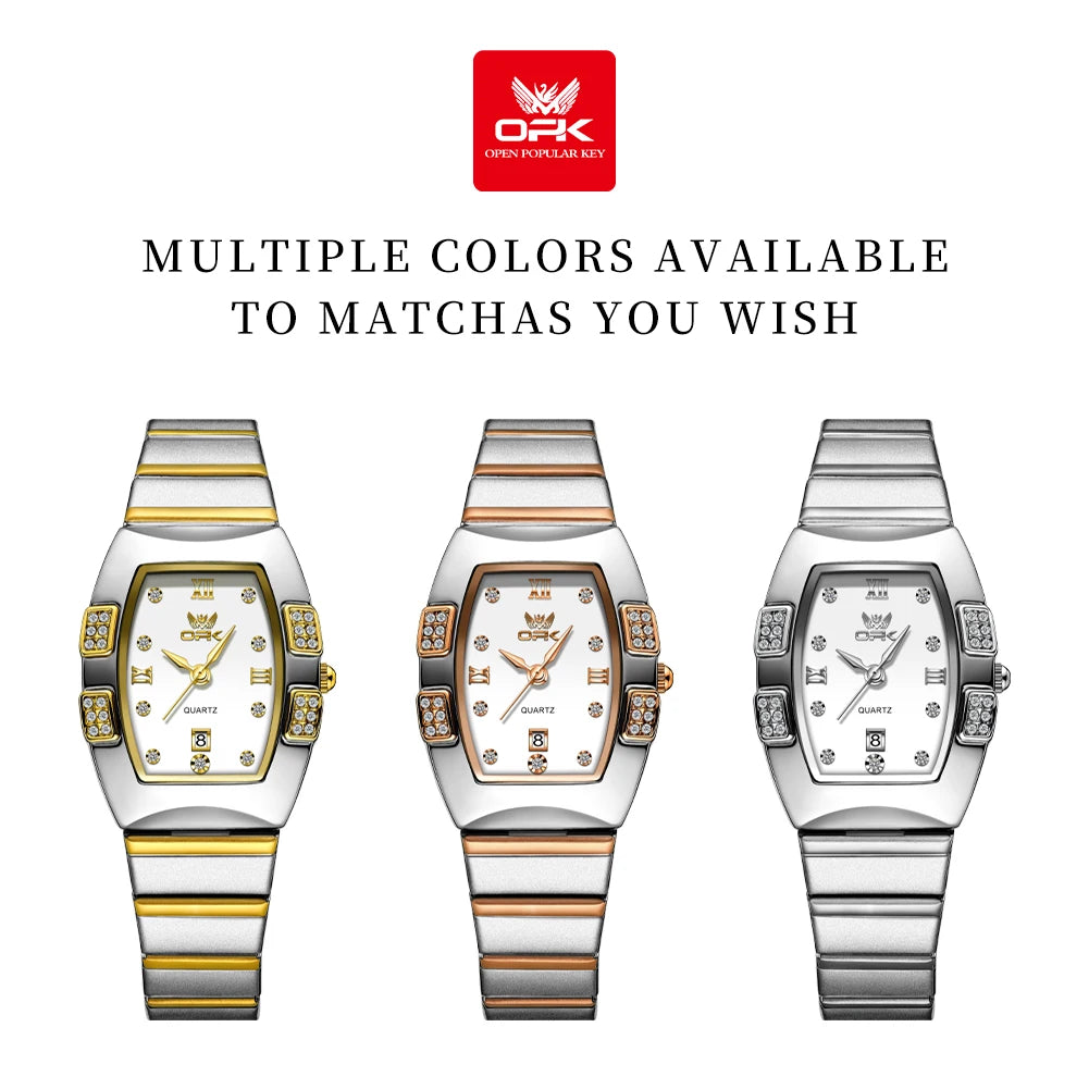 OPK 8169 Women's Watches Luxury  Original Wristwatch for Girl Waterproof  Fashionable Zircon Scale Date Relogios Masculino